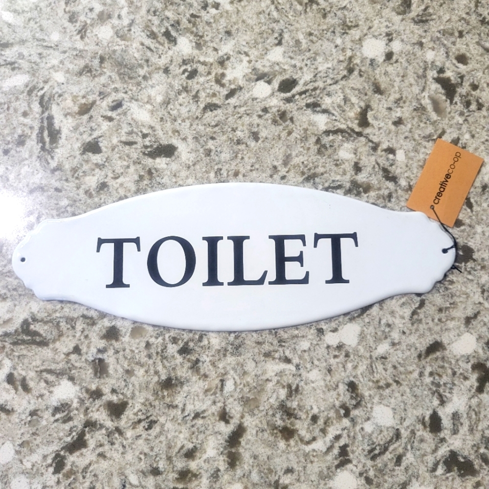 Creative Co Op Enamel "Toilet" sign